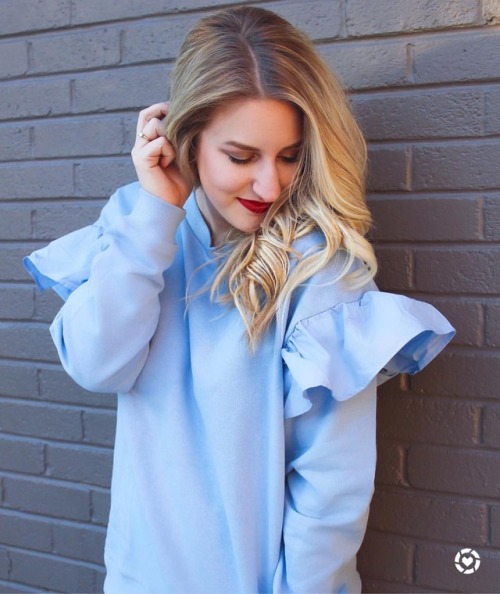 This flirty and cozy blue ruffle sweatshirt is on super sale for $10! I couldn’t believe it when I s