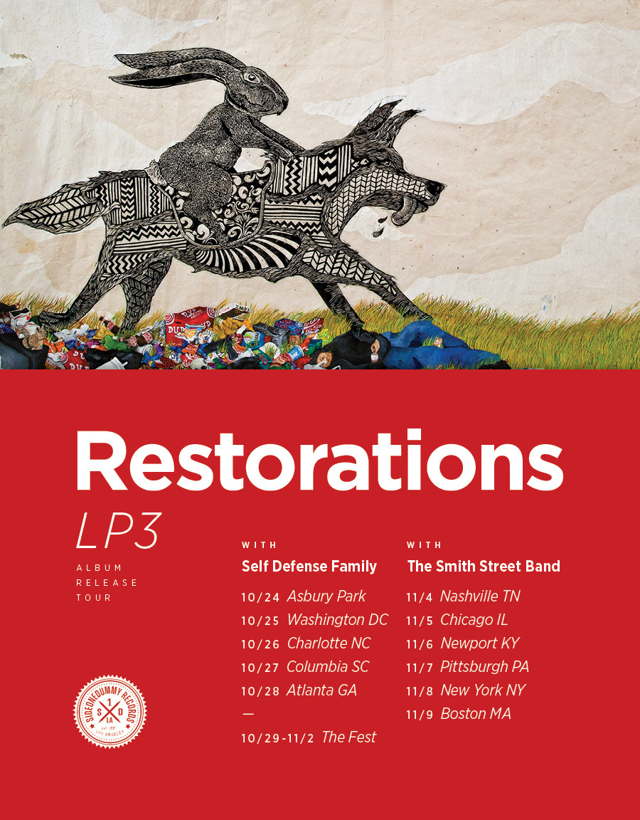 restorations:
“ Hitting the road around Fest with two of our favorite bands on the planet.
Full dates/details here.
”