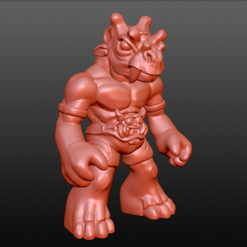 “Onitherium” in Progress SculptOnitherium and his sleazy manger/championship belt are a low-ranked F