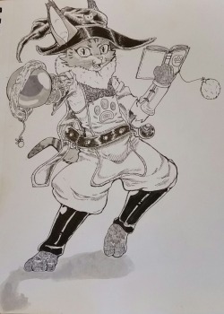 Monster Hunter World Grimalkyne Wizard Inktober