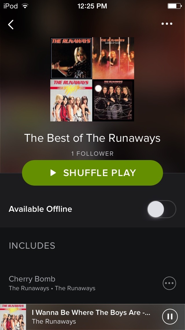 the runaways playlist on Spotify