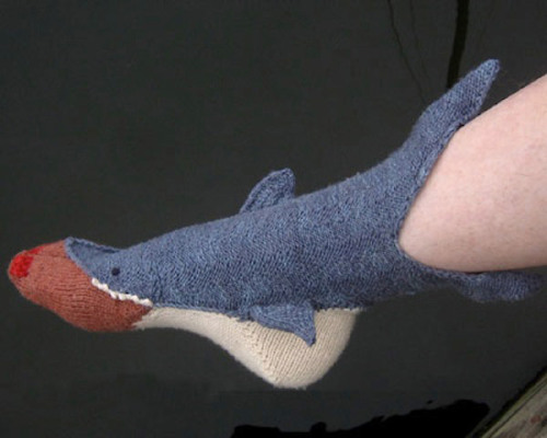 megg33k: bamfinacuddlyjumper: wnycradiolab: jackutter-blog: Shark Socks by Lisa Grossman. Everyone n