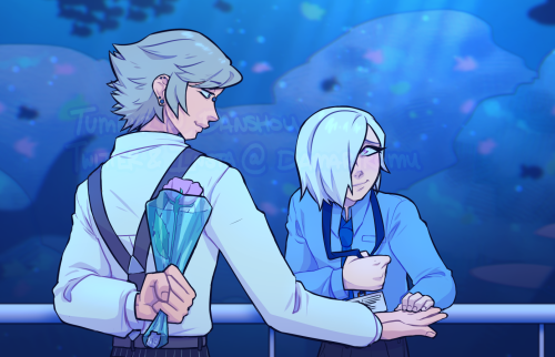  An AU where Norton owns an aquarium and Andrew works night shifts there. They meet one night and ge