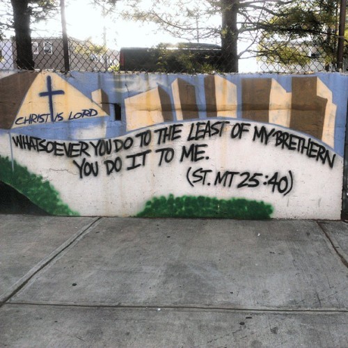 Happy feast day of Mother Teresa! I’m actually giving a talk today to the Missionaries of Charity in Newark. This is mural art on the street outside. #catholic #reallyholypeople