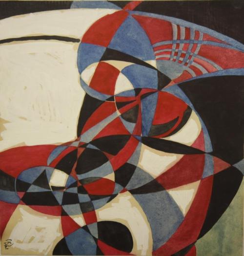 Wassily Kandinsky - Geometric study in blue and red, 1921 