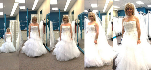 Here&rsquo;s a montage of pictures from bridal crossdresser Angie&rsquo;s visit to her local