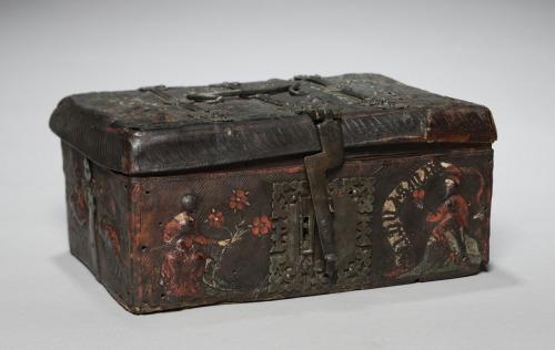 theancientwayoflife:~Leather Casket with Scenes of Courtly Love.Date: ca. 1350-1400Place of origin: 