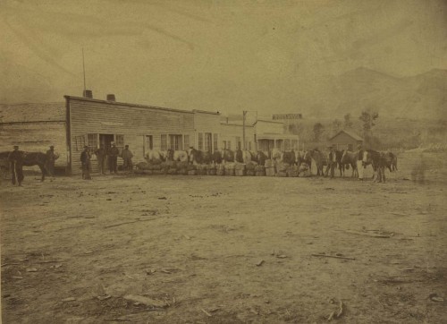Salmon, Idaho (1870). Buildings include Miners Bakery and Brewery. Image courtesy of Univ. of Idaho 