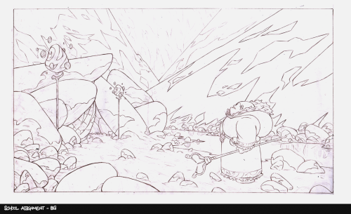 Result of our 2 weeks of background.We had to do two BG with just the line, one without the characte