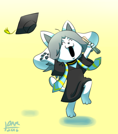 (UNDERTALE) Graduation Guess who officially graduated colleg? I drew Temmie to celebrate my ascensio