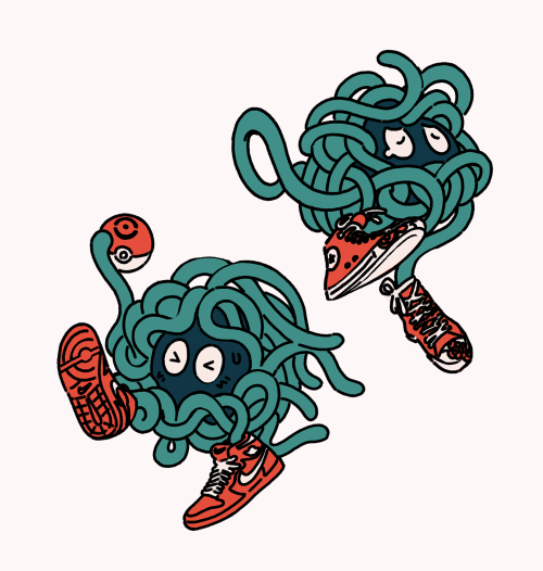 sablingart:  Tangela sporting some new kicks