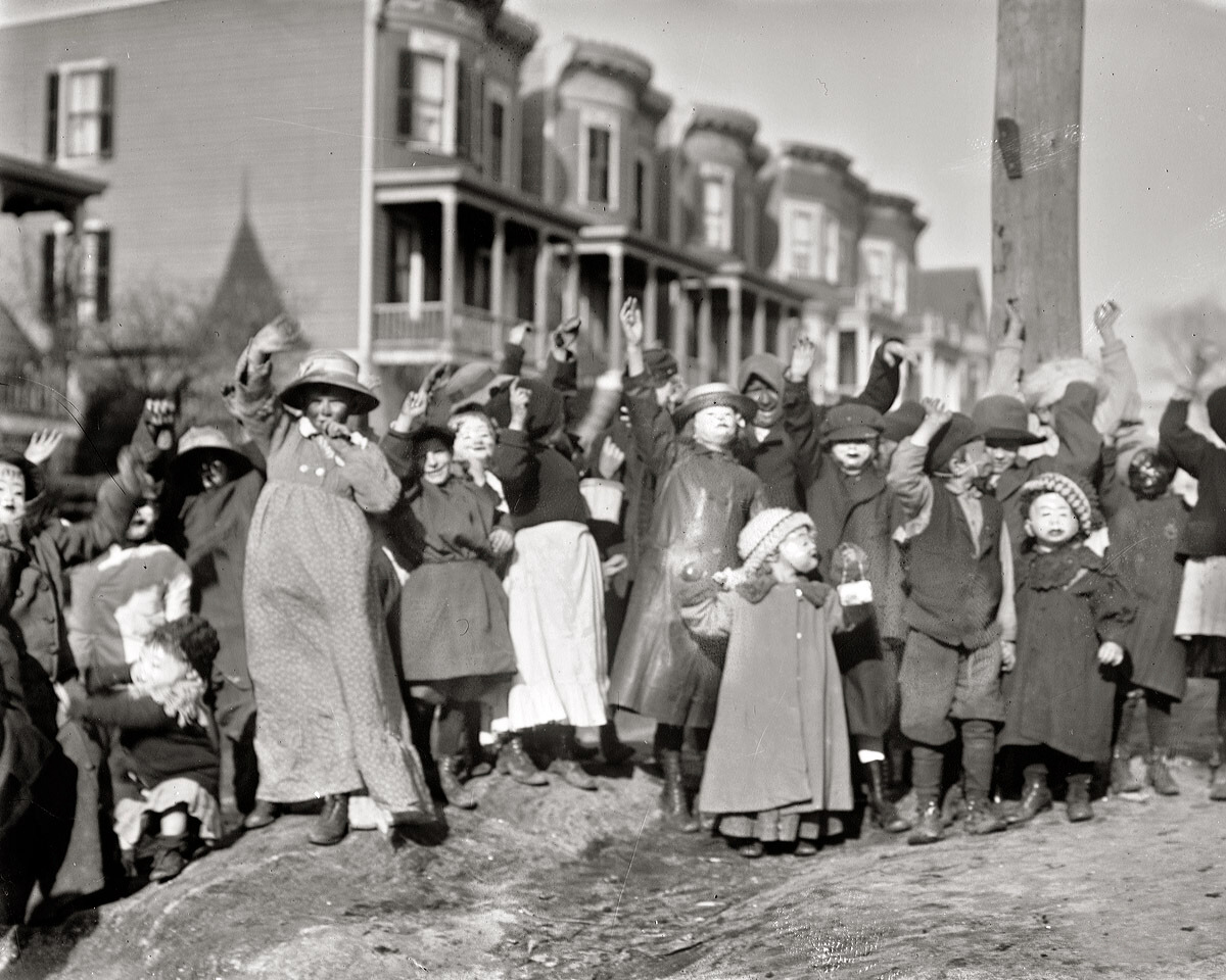 Scrambling for Pennies, 1911. Before Halloween came into its own as a holiday in