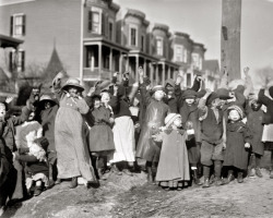 Scrambling for Pennies, 1911. Before Halloween came into its own as a holiday in this country, there was &ldquo;Thanksgiving masking,&rdquo; where kids would dress up and go door to door for apples, or &ldquo;scramble for pennies.&rdquo;
