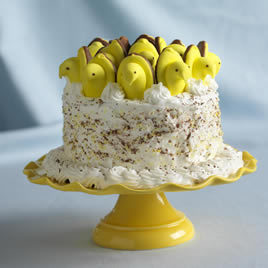 Peeps Lemon Curd Cake
Ingredients:
• 4 pkgs (3ct each) PEEPS® (Milk or Dark) Chocolate Dipped Marshmallow Chicks
• 1 cup butter, softened
• 2 ½ cups sugar
• 5 large eggs
• ½ tsp vanilla extract
• 3 cups cake flour
• 1 ½ tsp baking powder
• 1 tsp...