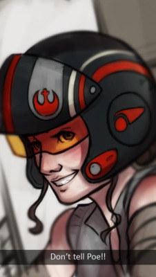 critter-of-habit:  Snapchat shenanigans at the Resistance Base - Rey gets her own brand new flight helmet  &lt;3   