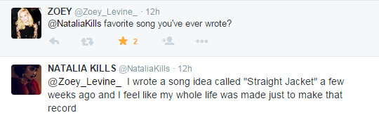 nataliakillscz:  Some of the questions and answers from yesterday’s chat with Kills