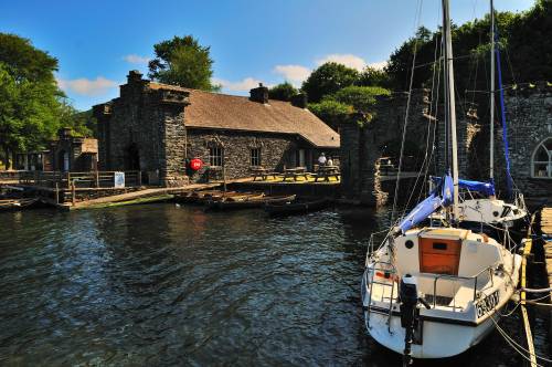 Early Morning At The Victorian Gothic Boat Houses On Lake Windermere.National Trust Fell Foot, Cumbr