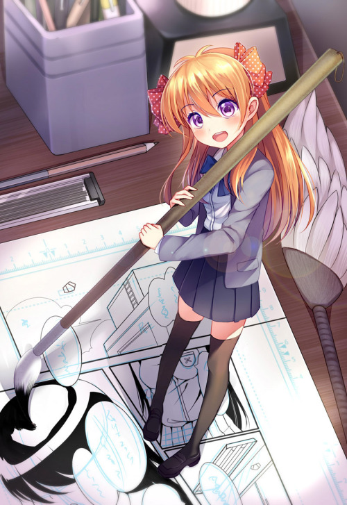 cuteanimegirlsaresalvation:  デスクトップ型ベタ塗り千代ちゃん by Bison倉鼠 on pixiv 