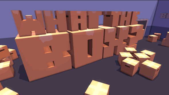 browningtons:  freegameplanet:  What The Box? Is a very cool multiplayer shooter in which all the players are boxes, and are identical to the thousands of ordinary cardboard boxes that randomly litter the levels – so you can literally hide in plain