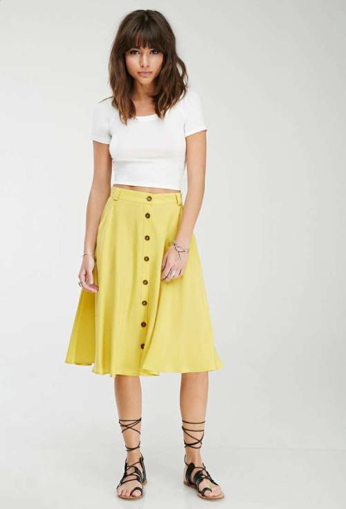 Longline Button-Front Skirt