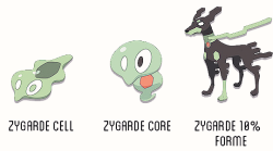 pokemon-global-academy:  Zygarde CellThis stage has been identified as the single Cells that make up Zygarde. Cells do not possess any will or thought processes. They’re found scattered throughout the region. Since they can’t use any moves, researchers