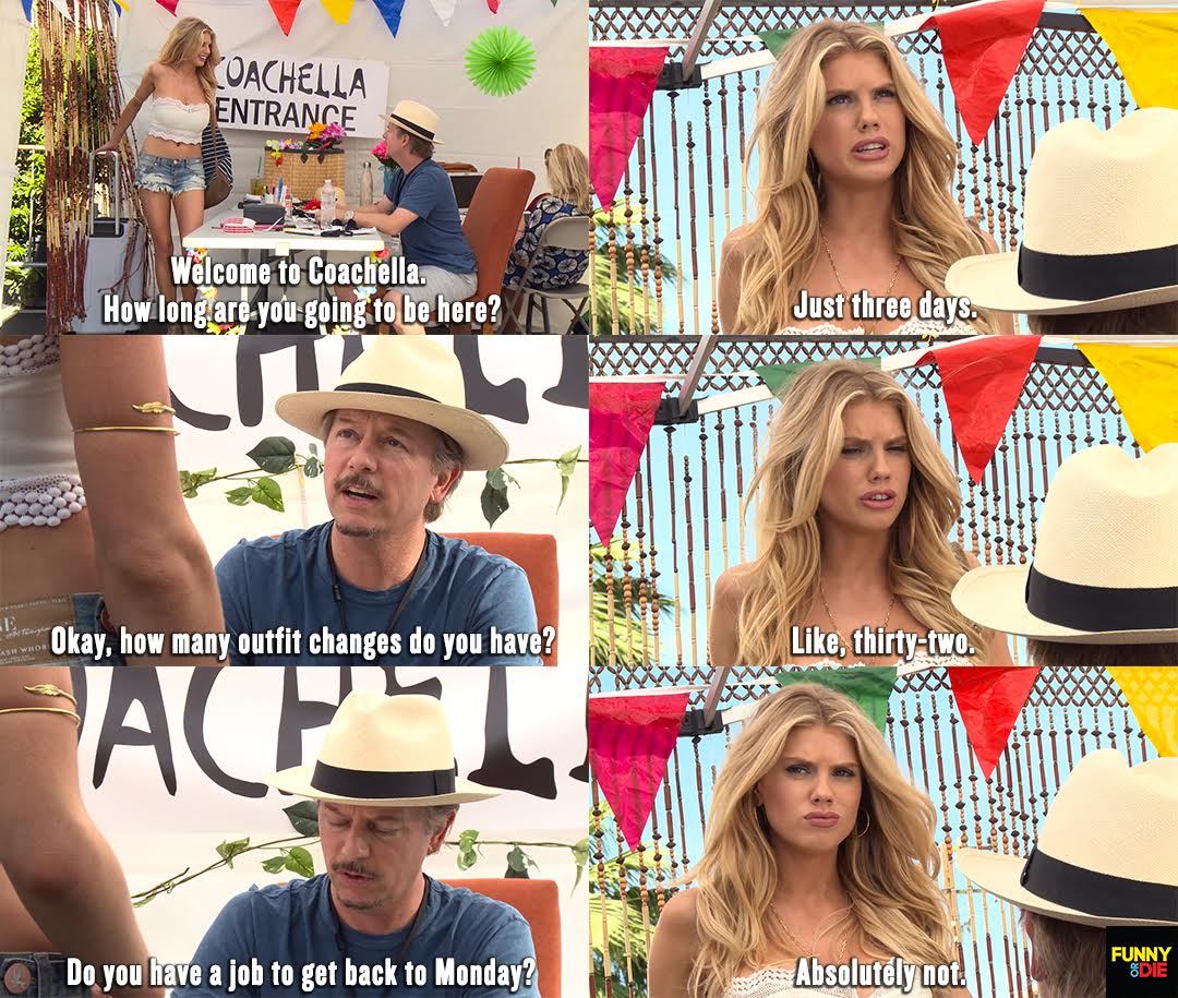 Welcome to Coachella!
Watch – David Spade Hates Coachella with Charlotte McKinney