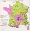 Map of large structural units in France.
From Manual of Geography by François Beautier,1987.