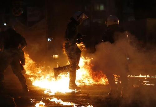 insurrectionnews:    ‪Athens‬, ‪Greece‬ 15.07.15: Fierce clashes break out in ‪‎Syntagma‬ square outside the Greek parliament between angry anti-austerity demonstrators & riot police as the fight-back against ‪the ‎Syriza‬-led