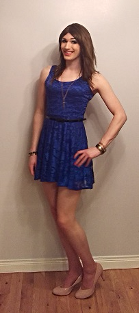 iakeltg:  abbycatsuk:  iakeltg:  Crossdresser Blue Cobalt Lace Skater Dress #2  