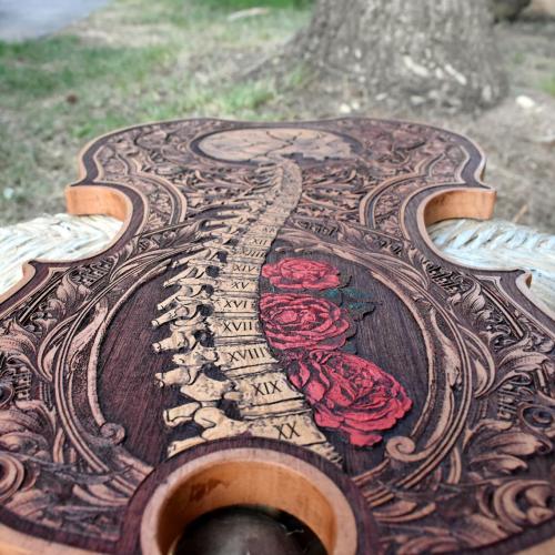 ex0skeletal-undead:  Spine, Violin wood sculpture by  EngraversDungeonArt on Etsy