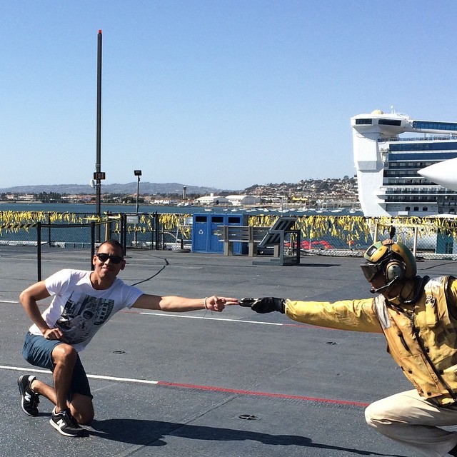 👉🏼👈🏼 Ok&hellip;.two fingers.  (at USS Midway Museum)