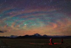 just&ndash;space:  Airglow ripples over Tibet, photographed after a thunderstorm by Jeff Dai  js