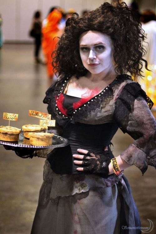 A collection of hall shots from Metrocon of my Mrs. Lovett cosplay from Sweeney Todd! I unfortunatel