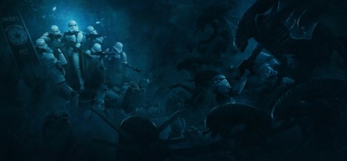 Star Wars vs Alien.By Guillem H.Pongiluppi.