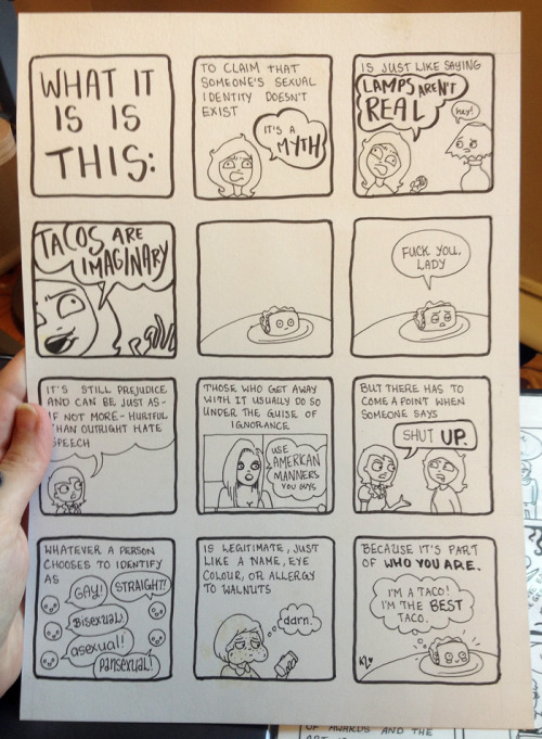 kateordie:Here’s a thing: I’m selling the original art of my “Best Taco” comic. Remember this guy? O