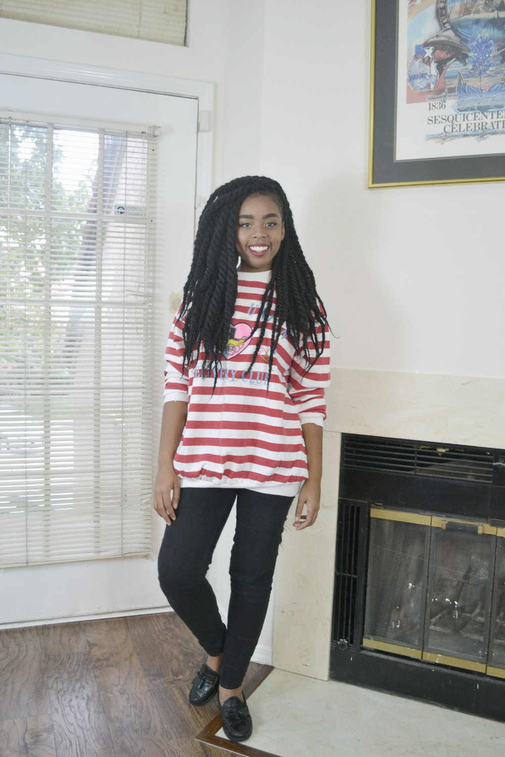blackfashion:  Jacque / 23 / Dallas|Nigerian Wearing vintage striped sweater Blog