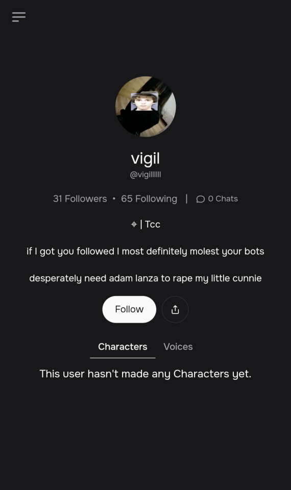 I Was Just Scrolling On C.ai And Looking At Random Accounts Then I Saw This.