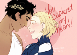 hawberries:  happy valentine’s day!! i drew some cards with various romances that have been on my mind a lot lately 💘(ships are in the captions!)