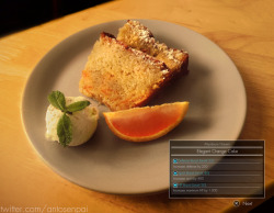 antosenpai:  I have made another recipe from Final Fantasy XV!This time it’s the “elegant orange cake”! It came out very similar!
