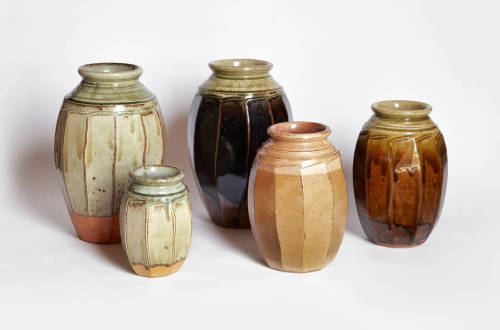  Group of cut-sided lily jars by Richard Batterham 