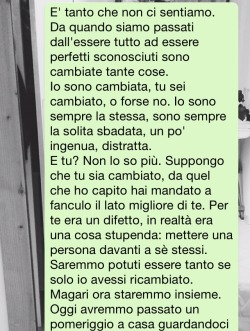 bloccataneisuoisogni:  freddacomelaneve:  I pianti quella sera. Mi manca da morire, l’amore ha rovinato tutto. Rivoglio il mio migliore amico, non doveva innamorarsi, non di me.  Appena ho letto la risposta ho avuto una fitta anche io