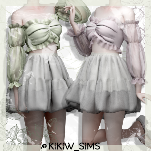 [KIKIW]Spring organza suit*New mesh*5 colors*Base game compatible*Female*HQ textures*Custom thumbnai