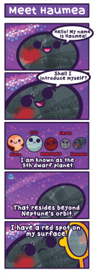 cosmicfunnies:  Time for a comic on our favorite little oddball, Haumea! http://www.space.com/23091-haumea.html 