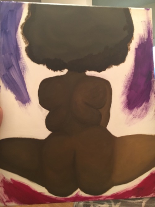 caramelanin: dirtycleanlostfound:   caramelanin:  I debated for sooooooo long on whether or not to post this painting. This was my first attempt at using oil paints, btw. But here she is, Essence, all finished in her glory.   I can’t say thank you enough