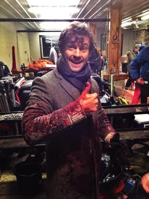 I Love Hannibal Set Pics Because Theyre All So Cheerfully Unmoved By All The Weird Shit