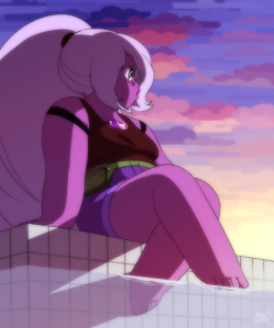 concave-asscheeks: back with another redraw featuring amethyst!!! i love her and yes its supposed to be fuzzy dont worry i fuzzed it up for ~aesthetic~ (original) 