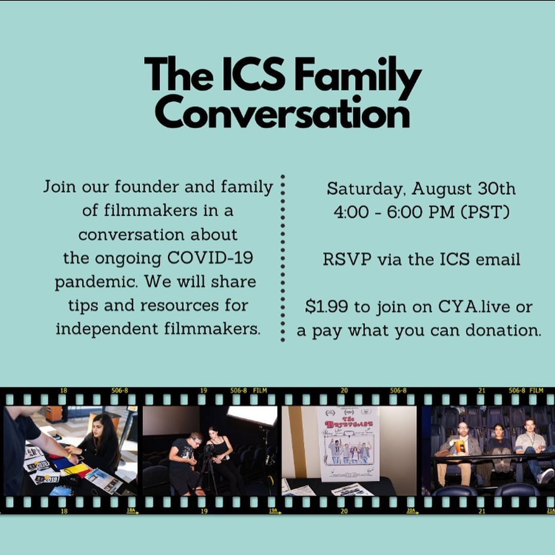 I am grateful and excited to be back online hosting a virtual @icscinemafamily conversation with filmmakers from the previous showcases to share tips and resources for independent filmmaking during a pandemic. I would greatly appreciate any support...