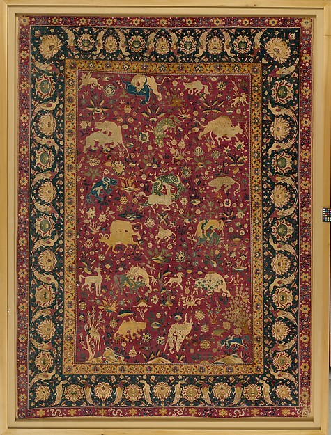heaveninawildflower - Silk animal carpet (Iran,second half 16th...