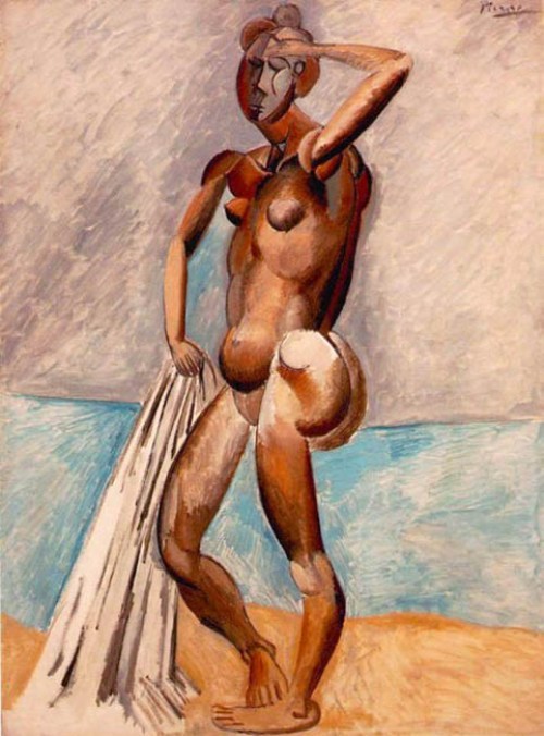 whenyouwereapostcard: Pablo Picasso Bather 1908 - 1909