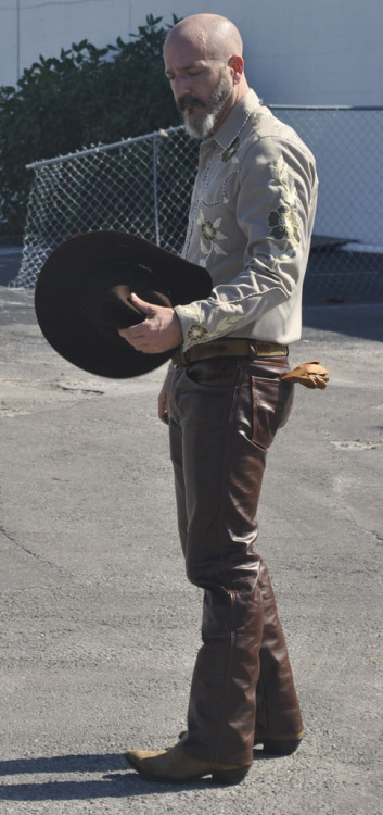 November 28, 2013.  Leather Cowboy Series.  Custom leather pants by Jason Pelky of Leatherwerks, Ft.